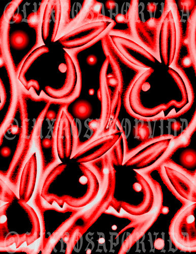 Glamour Shotz 'OG PLAYGIRL' Airbrushed Backdrop NEON RED (Extra Large)