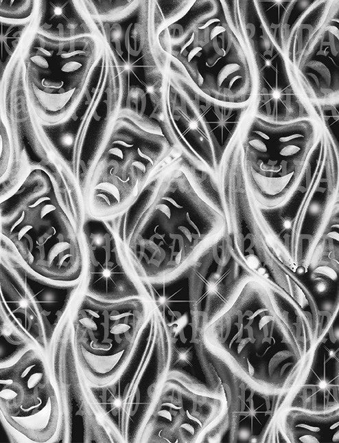 LIMITED EDITION Glamour Shotz 'OG SMILE NOW CRY LATER' Airbrushed Backdrop SPARKLE BLACK/WHITE (Extra Large)