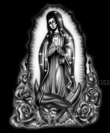 'Our Lady' Airbrushed Tapestry (BLACK)