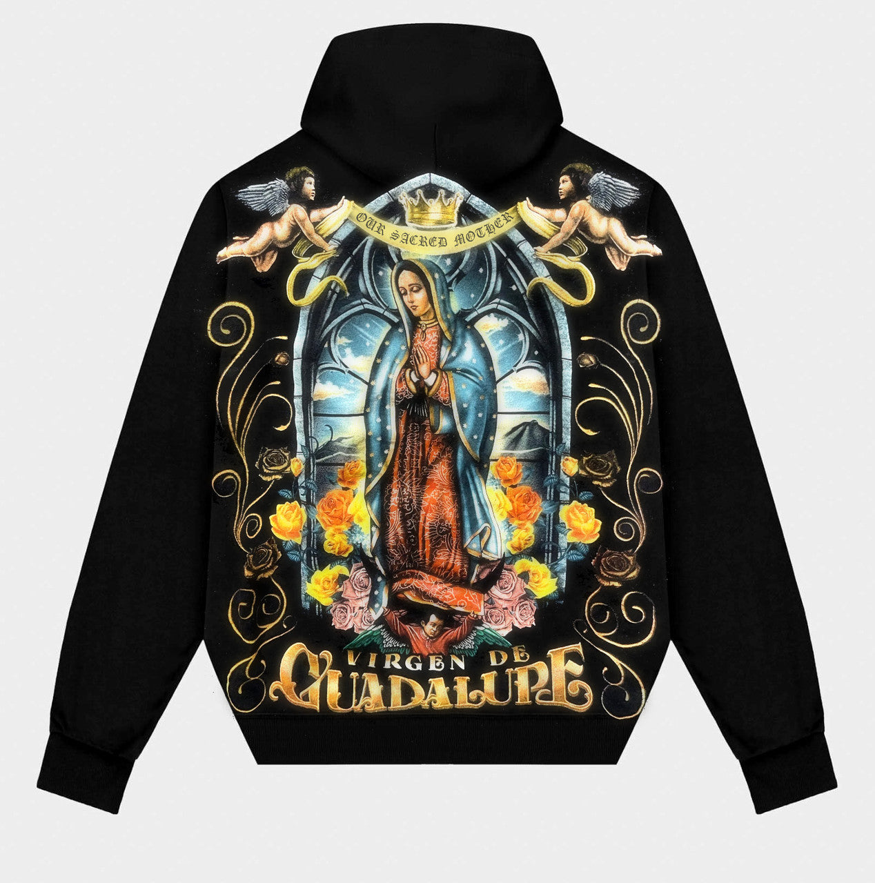 PRESALE** 'OUR SACRED MOTHER' ZIP-UP HOODIE (BLACK)