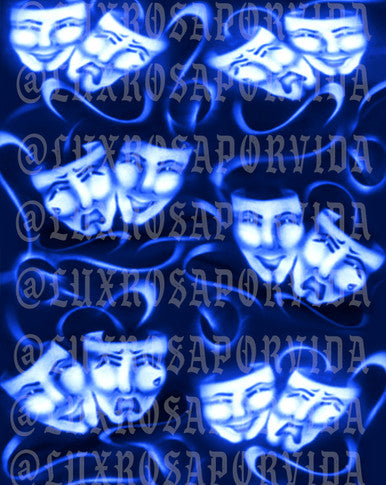 LIMITED EDITION Glamour Shotz  Airbrushed 'Pain & Memories' Backdrop (BLUE) (Extra Large)