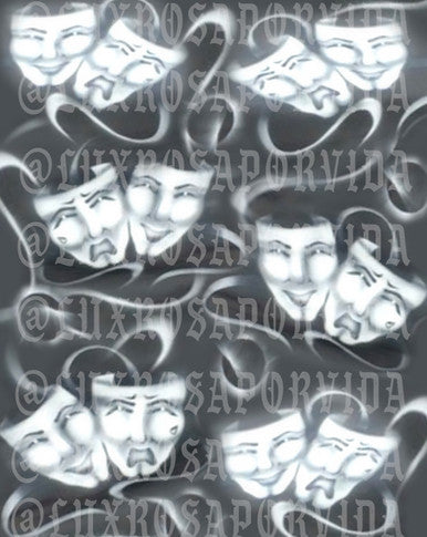 LIMITED EDITION Glamour Shotz  Airbrushed 'Pain & Memories' Backdrop (GREY) (Extra Large)