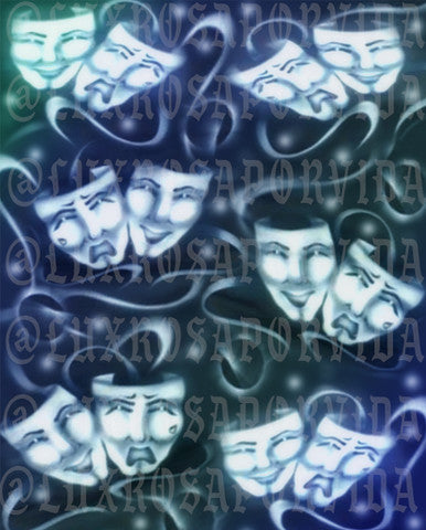 LIMITED EDITION Glamour Shotz  Airbrushed 'Pain & Memories' Backdrop (BLUE/GREEN OMBRÉ) (Extra Large)