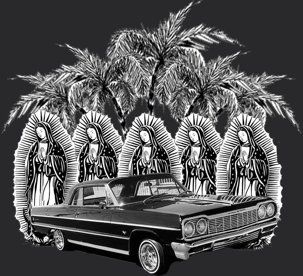 Palm Trees & Impalas Tapestry (Black)