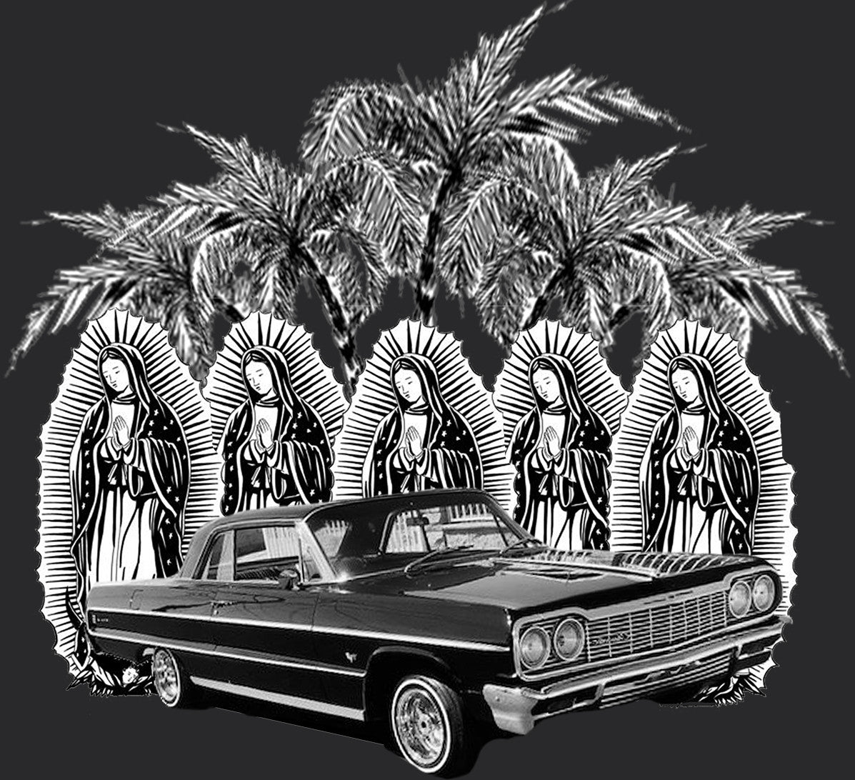 Palm Trees & Impalas Tapestry (Black)