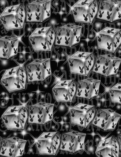 Glamour Shotz  Airbrushed 'Play On Playgirl' Dice Backdrop (BLACK) (Extra Large)