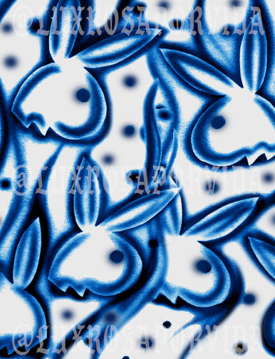 Glamour Shotz 'OG PLAYGIRL' Airbrushed Backdrop WHITE/BLUE (Extra Large)
