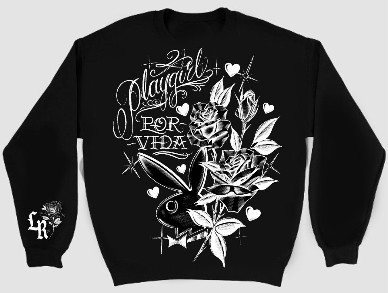 PLAYGIRL POR VIDA' Pen & Ink Crewneck (Black)