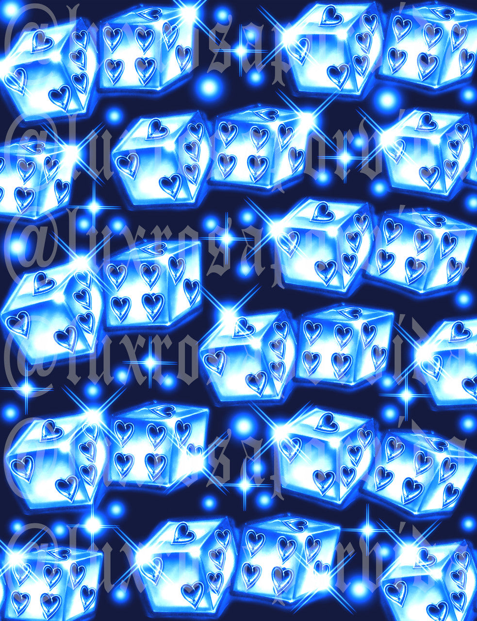 Glamour Shotz  Airbrushed 'Don't Play With My Heart' Dice Backdrop (Sapphire Skies) (Extra Large)