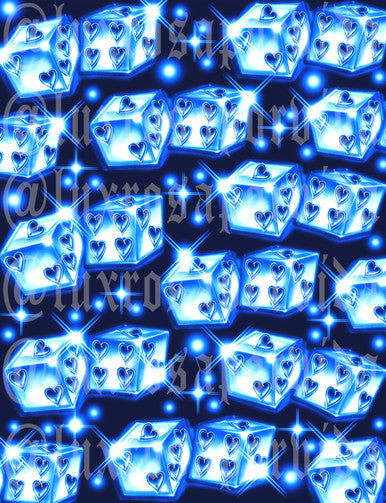 Glamour Shotz  Airbrushed 'Don't Play With My Heart' Dice Backdrop (Sapphire Skies) (Extra Large)