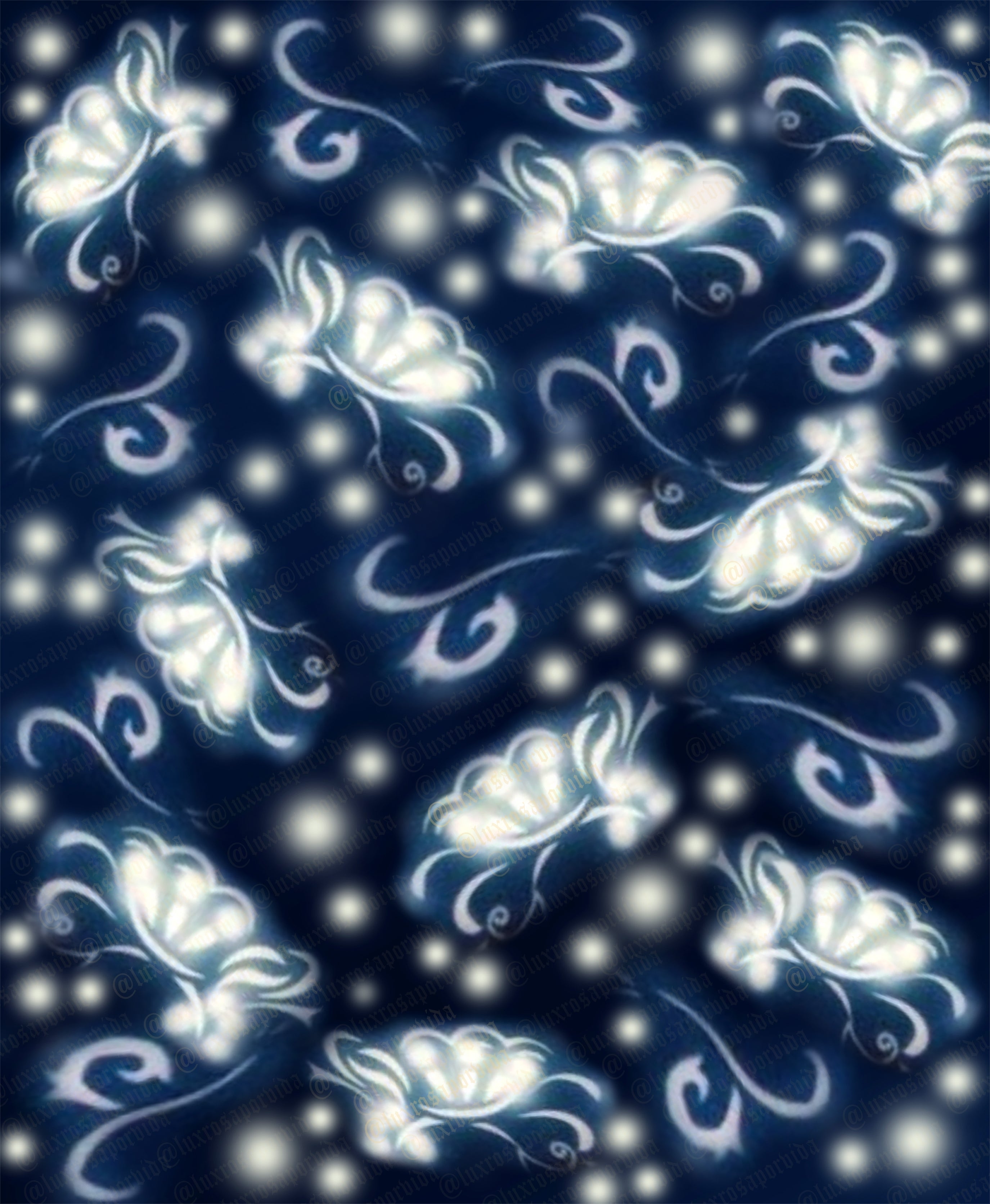Early 2000s Y2K 'Reflections' Airbrush Glamour Shots 90s Backdrop (X-Large) DEEP BLUE
