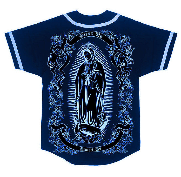 LIMITED EDITION LR 'La Reina De Mi Vida' Cut & Sew Baseball Jersey (BLUE)