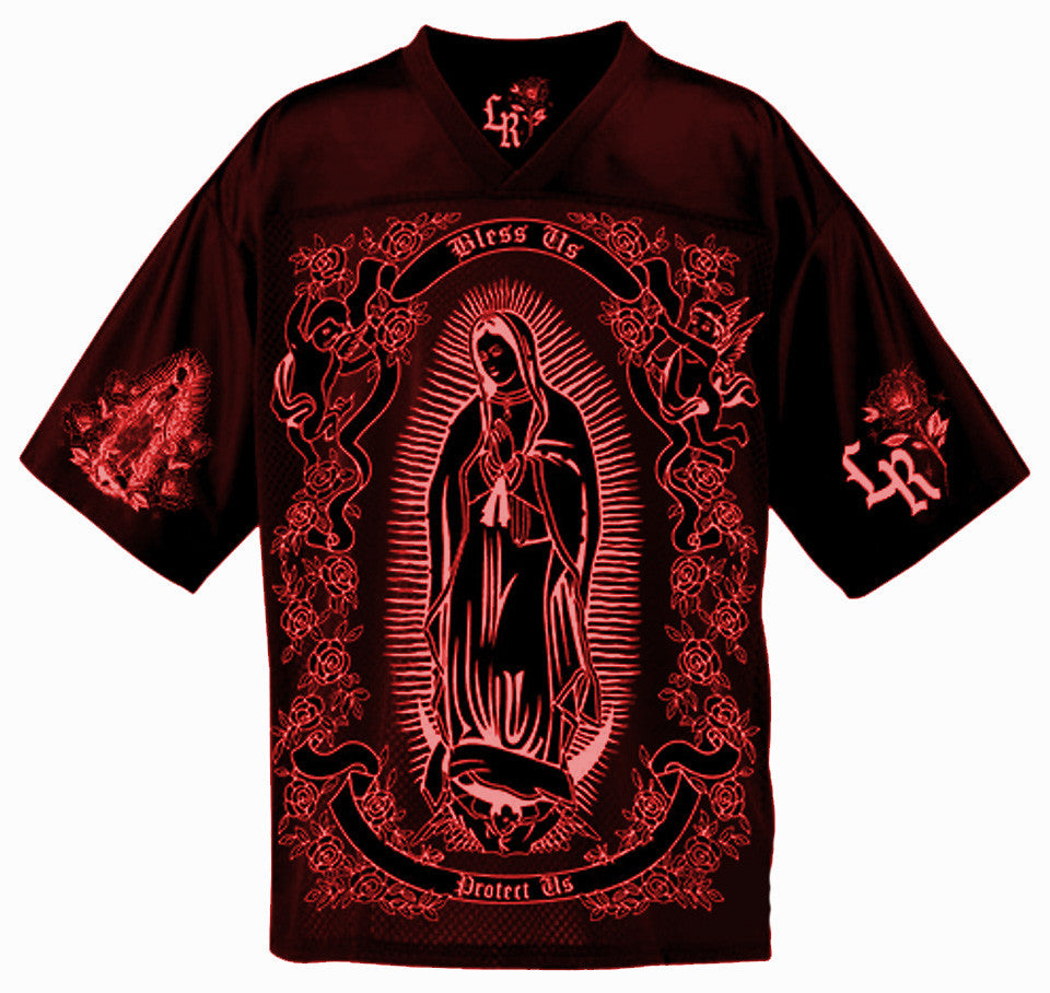 LR 'La Reina' Cut & Sew Football Jersey (BURGUNDY)