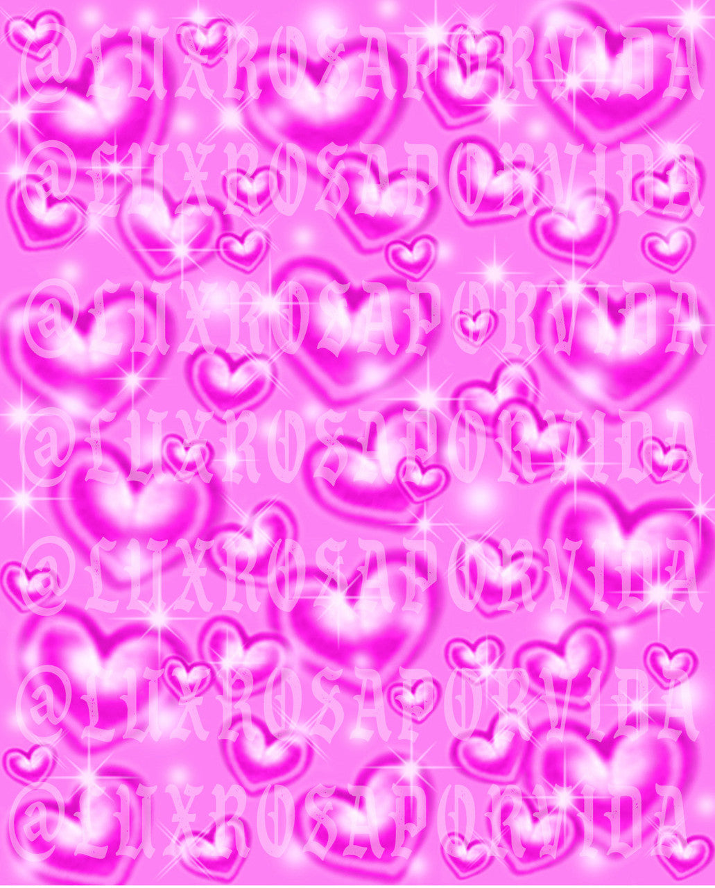 Glamour Shotz 'Rollercoaster Of Love' Hearts Airbrushed Backdrop (PINK) (Extra Large)