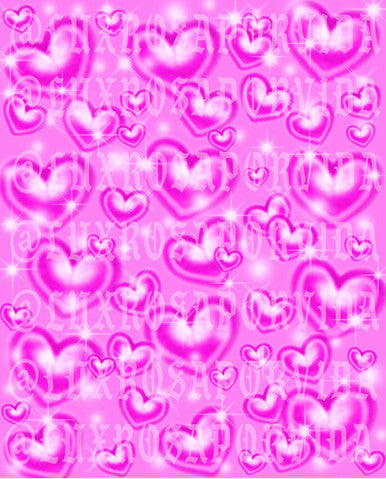 Glamour Shotz 'Rollercoaster Of Love' Hearts Airbrushed Backdrop (PINK) (Extra Large)