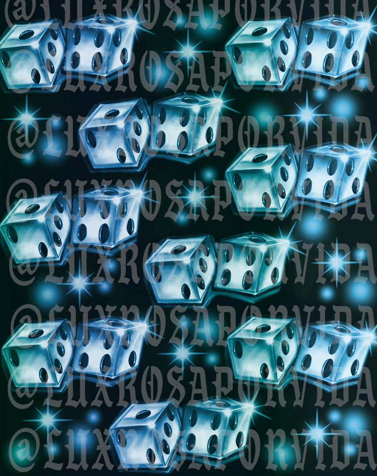 Glamour Shotz Roll The Dice  Airbrushed Backdrop BLUE/GREEN OMBRÉ (X-Large)