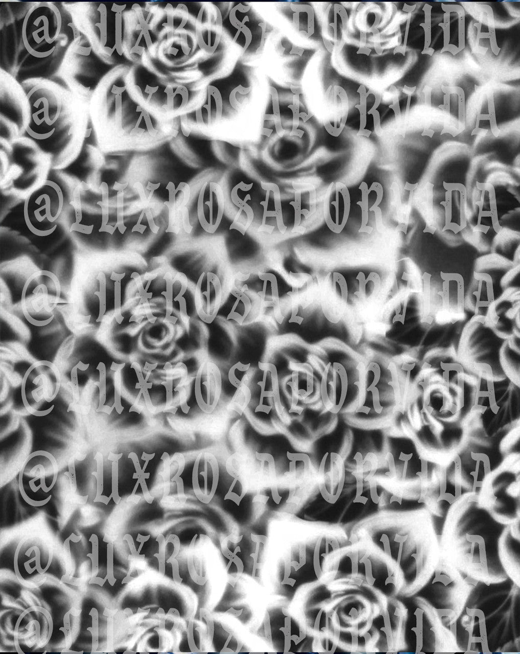 Glamour Shotz 'ROSAS BLANCAS Y NEGRAS' Airbrushed Backdrop BLACK/WHITE/GREY (Extra Large)