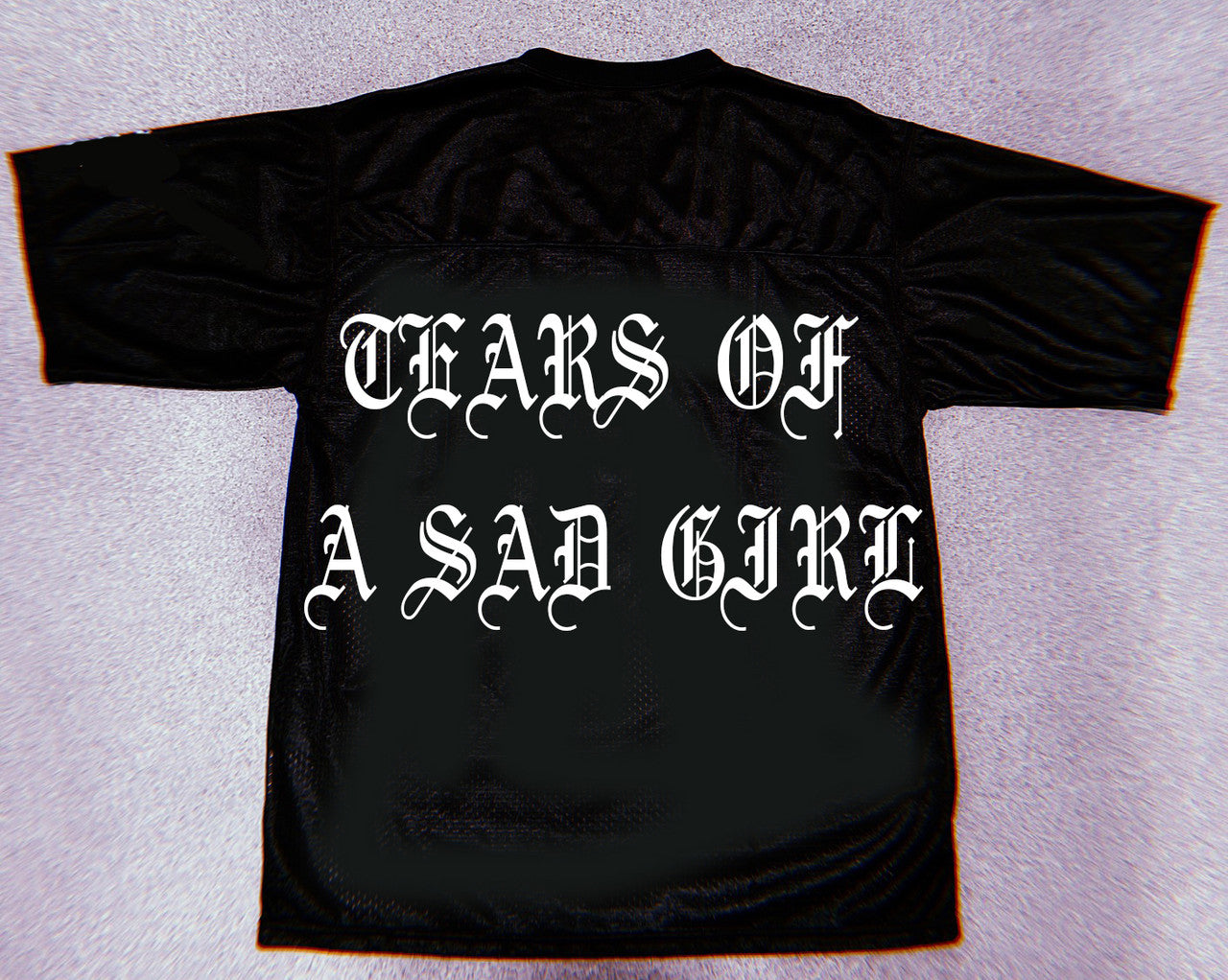 LR 'Tears Of A Sad Girl' Cut & Sew Football Jersey (BLACK/BLUE)