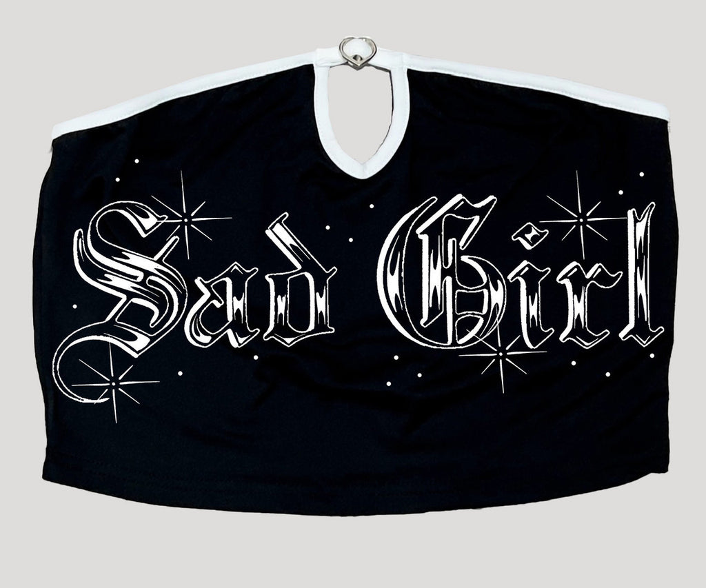 Limited Edition 'SAD GIRL' OE Cut-OutTube Top (Black/White)