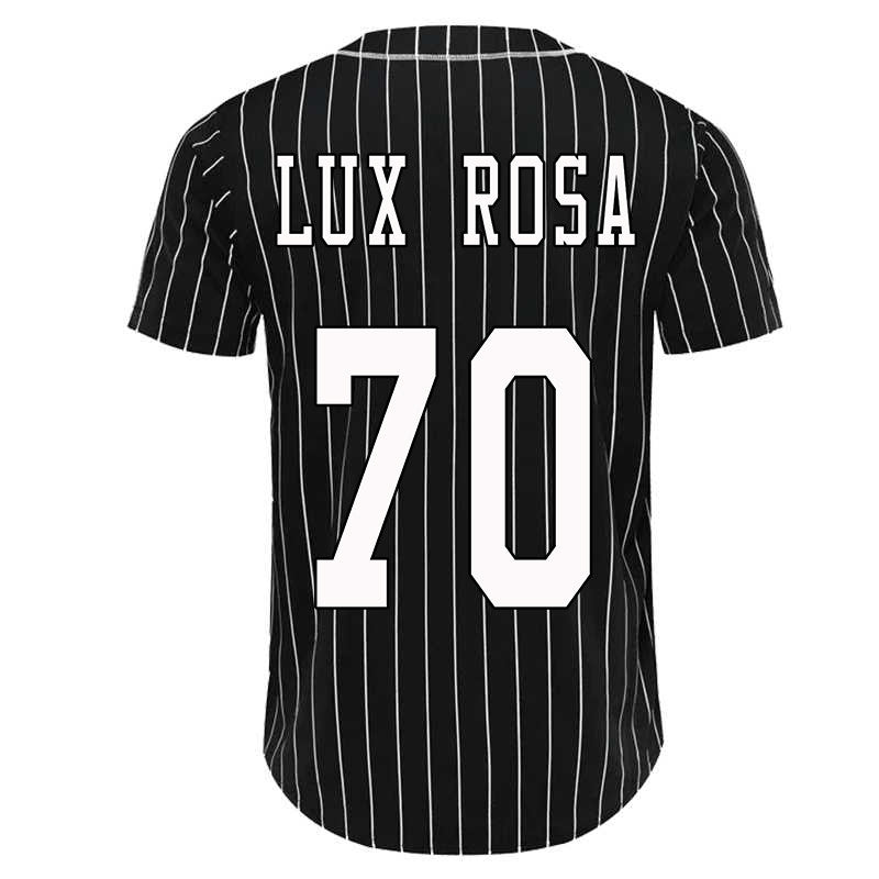 LR 'Smile Now, Cry Later' Cut & Sew Baseball Jersey (Black/White Stripe)