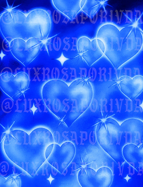 'Sadie Hawkins' Hearts Airbrushed Glamour Shotz Backdrop (DEEP BLUE) (Extra Large)