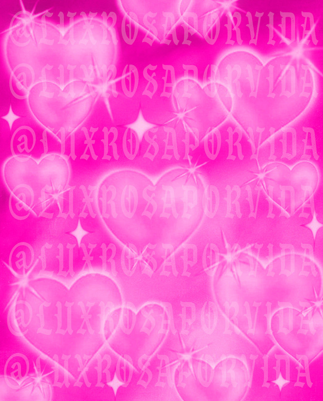Glamour Shotz 'Sadie Hawkins' Hearts Airbrushed Backdrop (HOT PINK) (Extra Large)