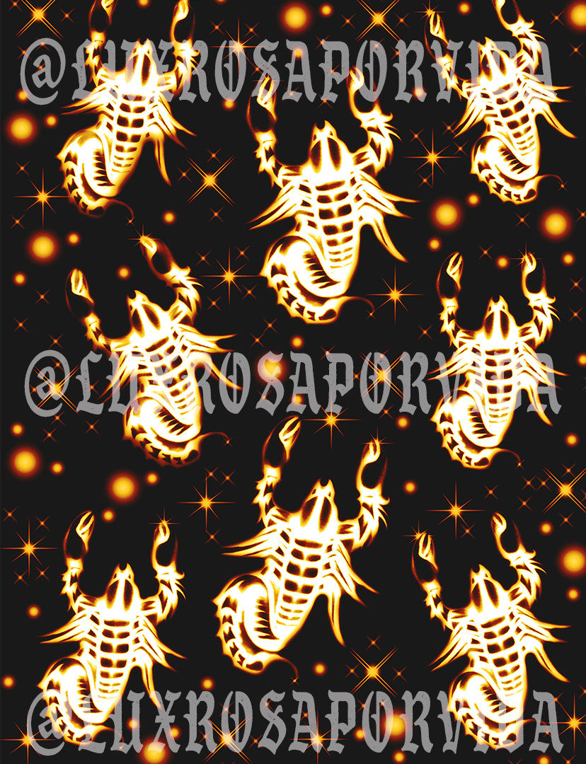 Limited Edition Glamour Shotz 'Scorpion King' Airbrushed Backdrop BLACK/BROWN/GOLD (X-Large)