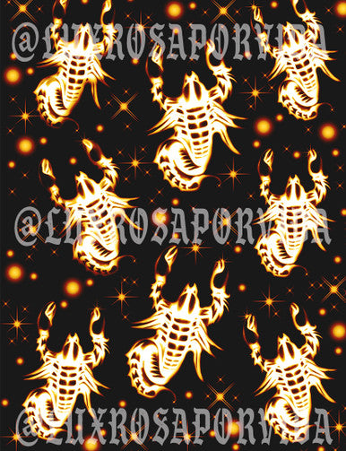 Limited Edition Glamour Shotz 'Scorpion King' Airbrushed Backdrop BLACK/BROWN/GOLD (X-Large)