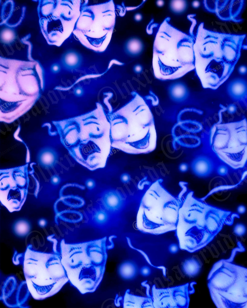 LIMITED EDITION Glamour Shotz  Airbrushed 'Smile Now Cry Later' Ombré  Backdrop (BLUE & PURPLE) (Extra Large)