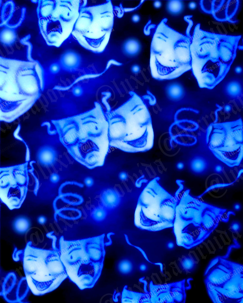 LIMITED EDITION Glamour Shotz  Airbrushed 'Smile Now Cry Later' Ombré  Backdrop (DEEP BLUES OMBRÉ) (Extra Large)