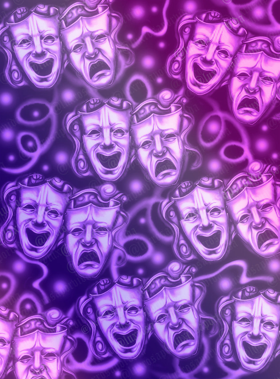 LIMITED EDITION Glamour Shotz  Airbrushed 'Smile Together, Cry Together' Backdrop (PINK/PURPLE OMBRÉ) (Extra Large)