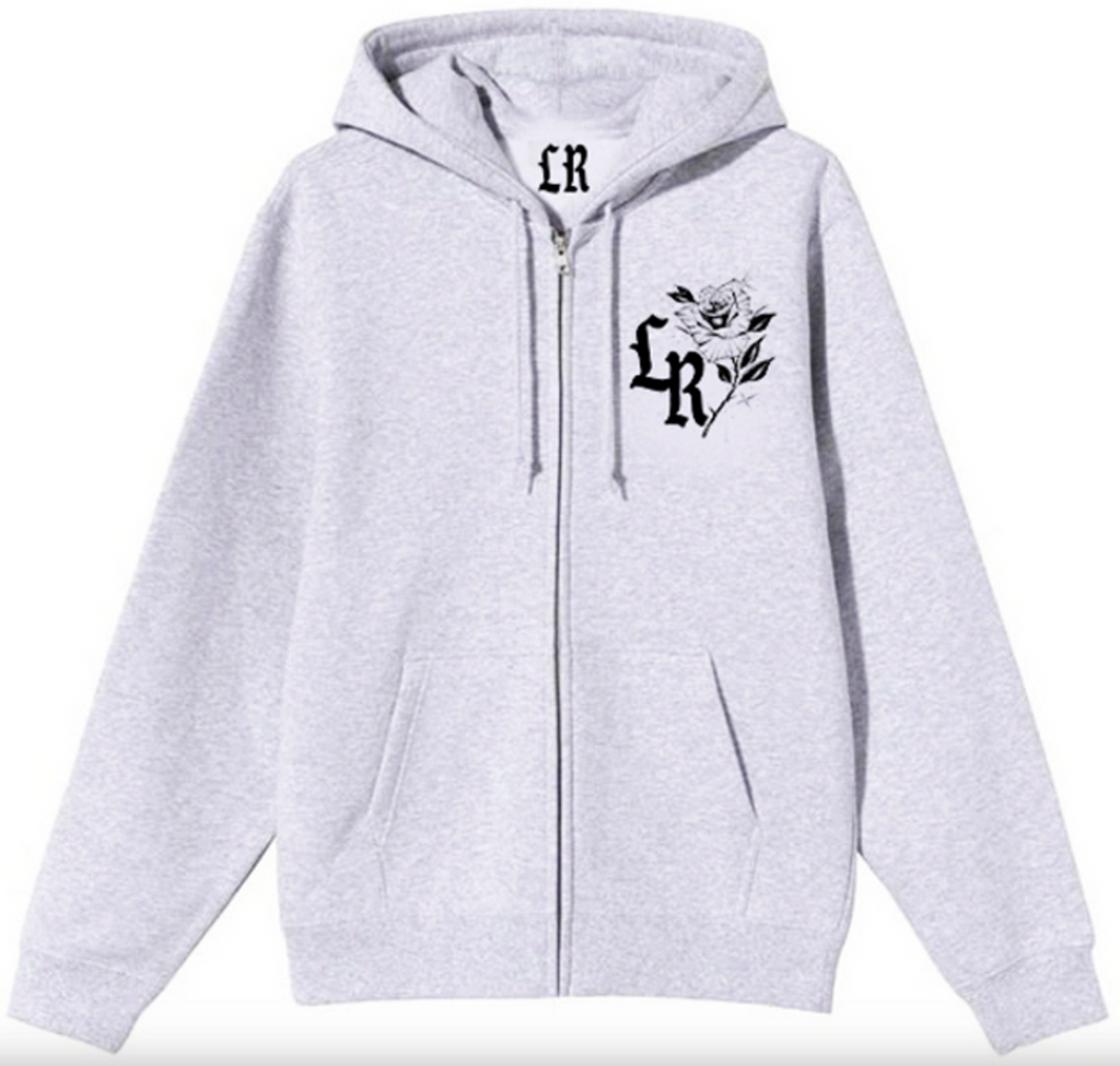 SMILE NOW, CRY LATER' Airbrushed Zip-Up Hoodie (Grey)