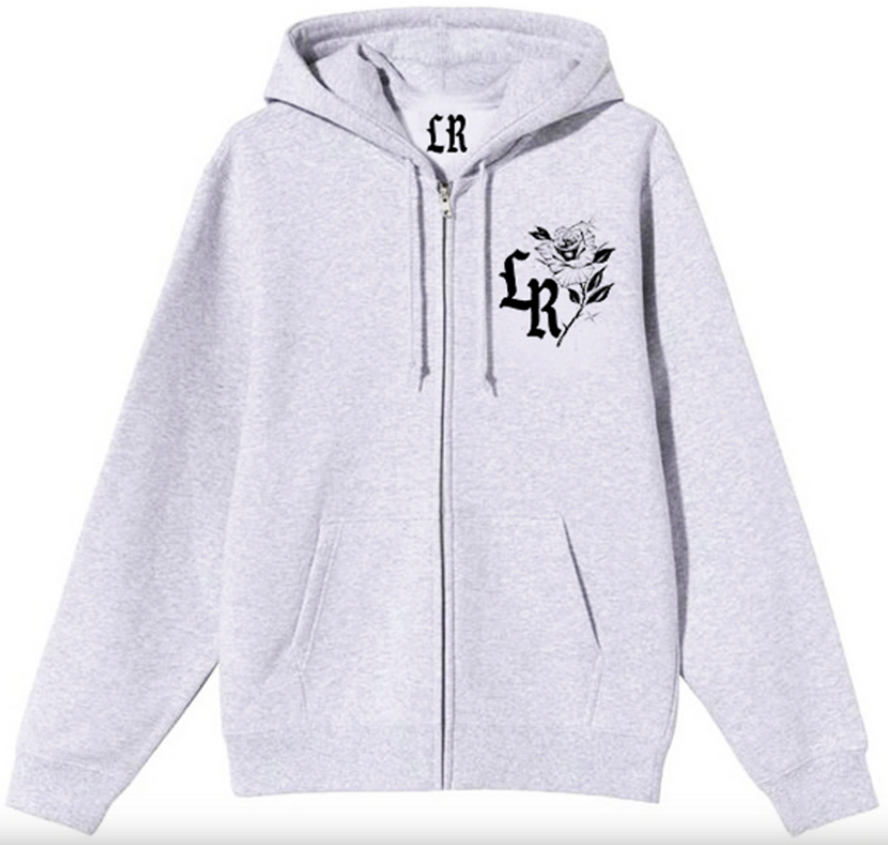 SMILE NOW, CRY LATER' Airbrushed Zip-Up Hoodie (Grey)