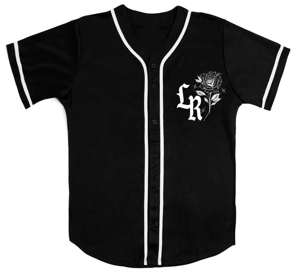 LR 'Smile Now, Cry Later' Airbrushed Cut & Sew Baseball Jersey (Black)