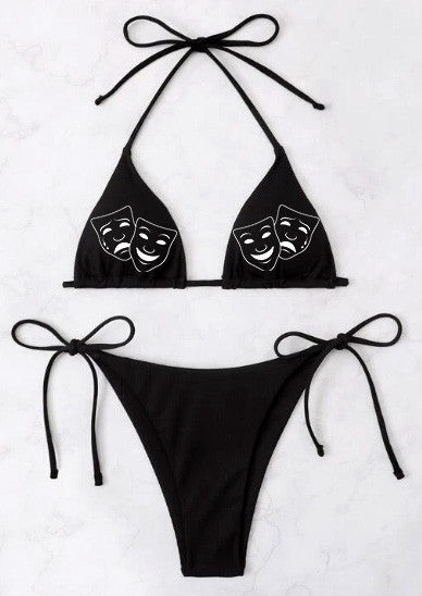 Lux Rosa AGONY & ECSTASY Embroidered Bikini (BLACK)