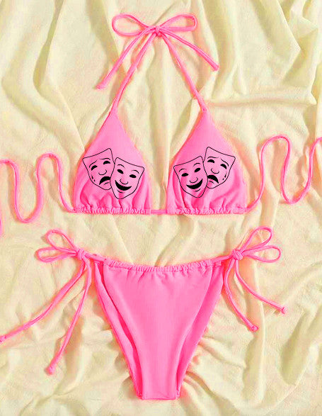 Lux Rosa AGONY & ECSTASY Embroidered Bikini (BARBIE PINK)