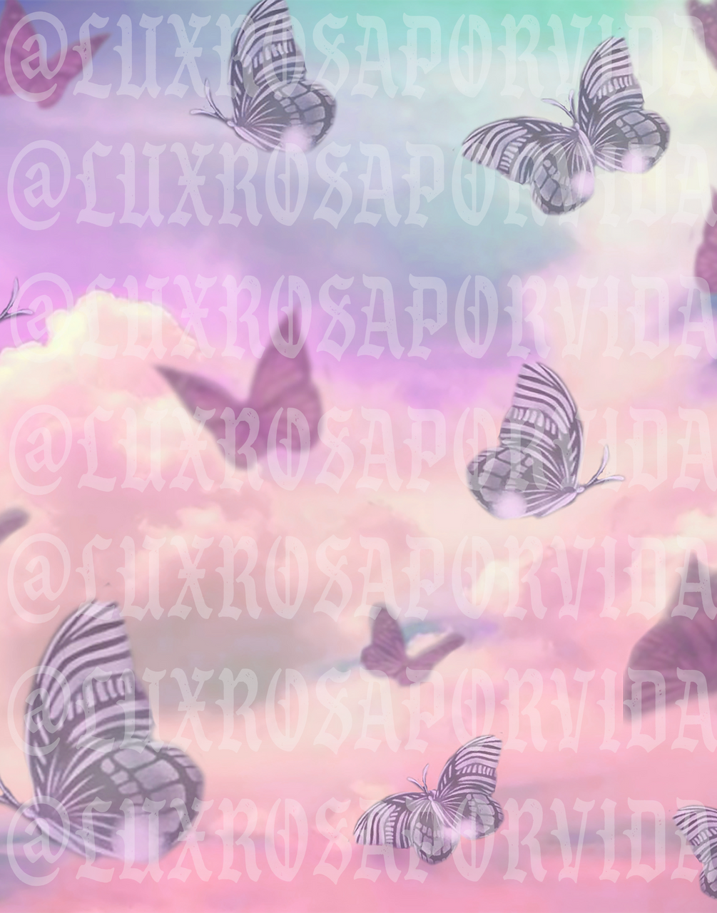 Butterflies & Sorbet Skies Airbrushed Backdrop  (X-Large)