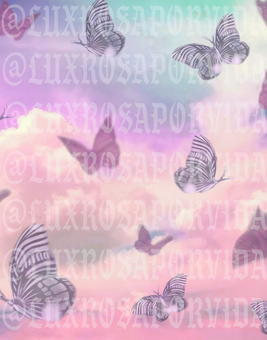 Butterflies & Sorbet Skies Airbrushed Backdrop  (X-Large)