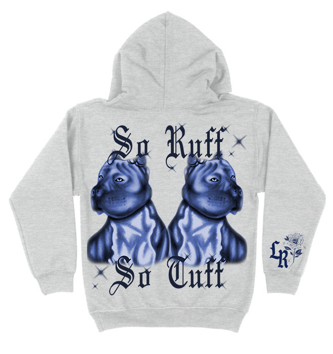 Limited Edition 'SO RUFF SO TUFF' Airbrush ZIP-UP Hoodie (Grey)