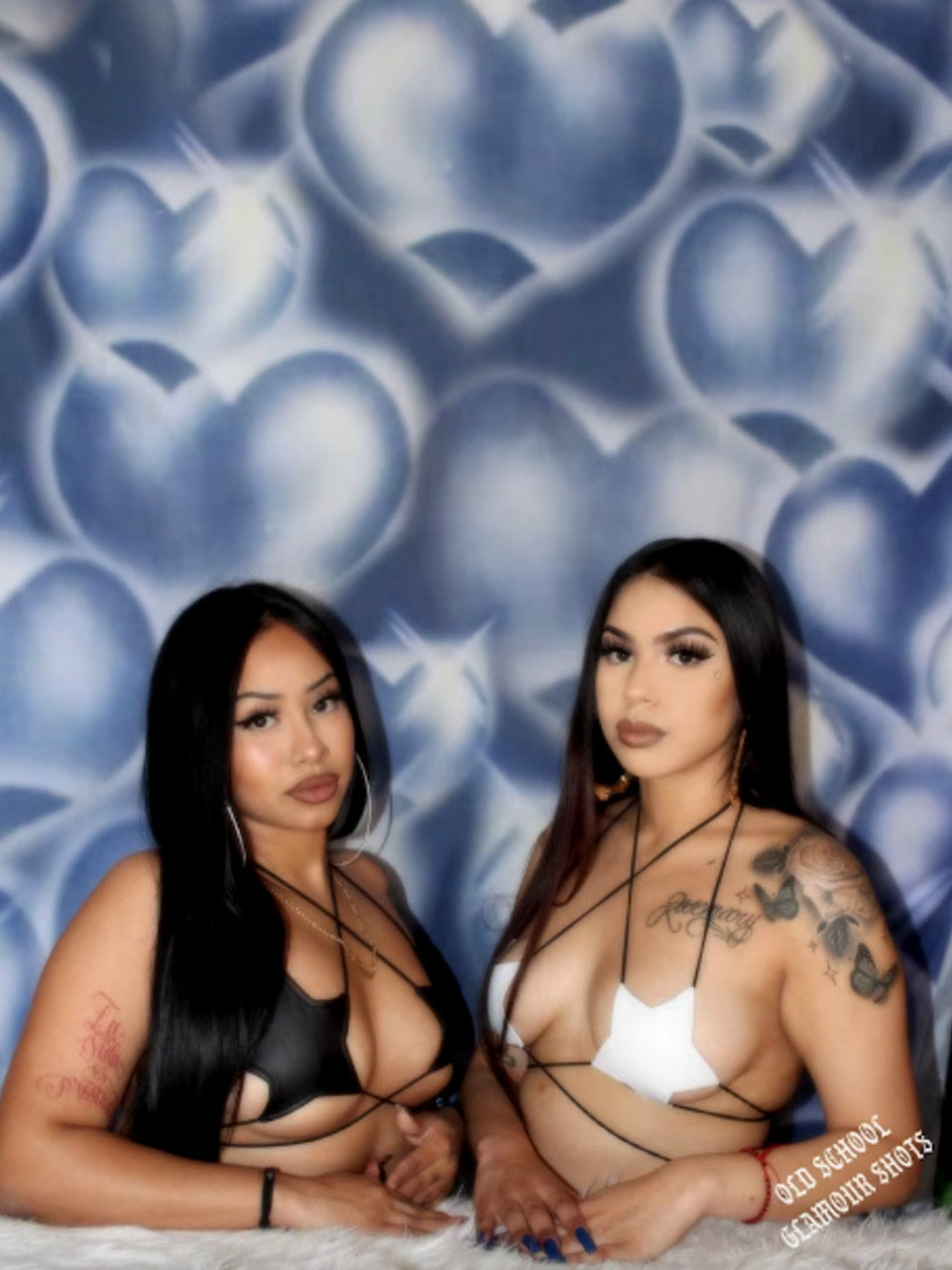 EXTRA EXTRA LARGE EXCLUSIVE LIMITED EDITION 'HEARTS & HYNAS' Glamour Shotz Airbrushed Backdrop (Candy Sapphire Blues) (XXL) Exclusive!!