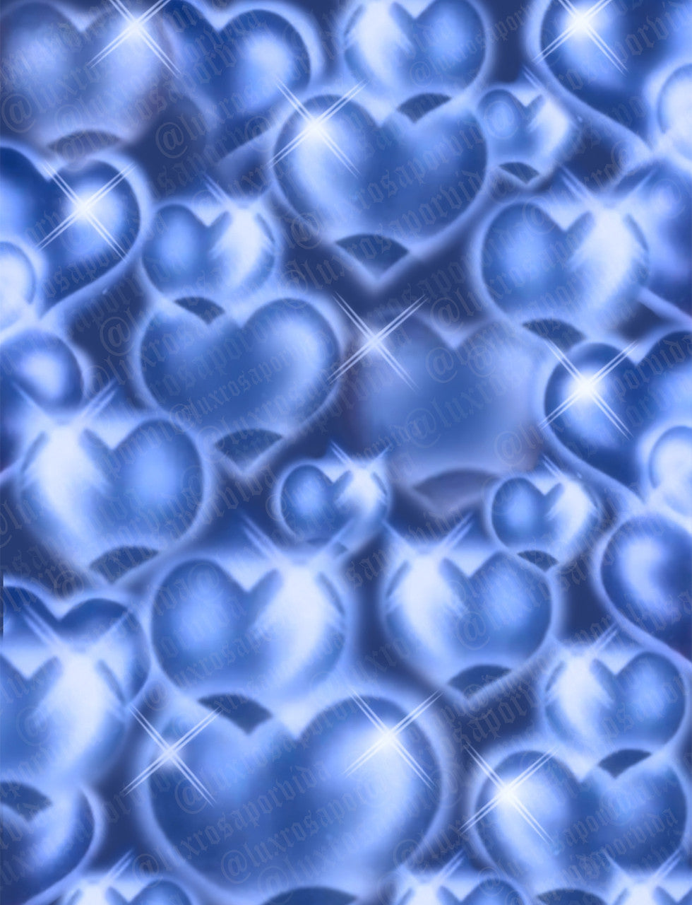 EXTRA EXTRA LARGE EXCLUSIVE LIMITED EDITION 'HEARTS & HYNAS' Glamour Shotz Airbrushed Backdrop (Candy Sapphire Blues) (XXL) Exclusive!!