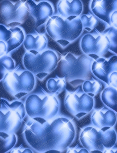 EXTRA EXTRA LARGE EXCLUSIVE LIMITED EDITION 'HEARTS & HYNAS' Glamour Shotz Airbrushed Backdrop (Candy Sapphire Blues) (XXL) Exclusive!!