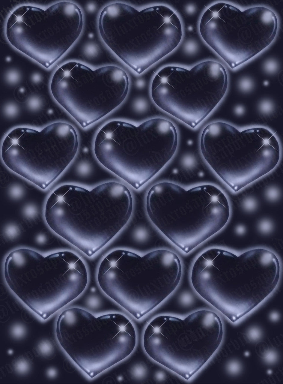 LIMITED EDITION Glamour Shotz  Airbrushed 'LOVE TKO' Heart Backdrop (CLOUDY NIGHTS) (Extra Large)