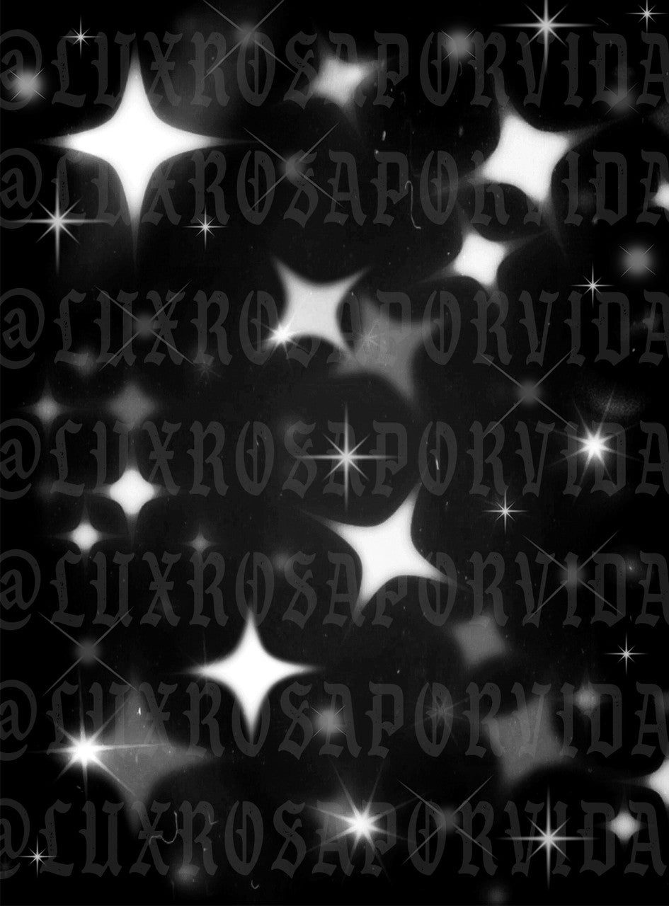 Early 2000s Y2K 'STAR SHOTS' Airbrush 90s Glamour Shots Old School Backdrop (Black)