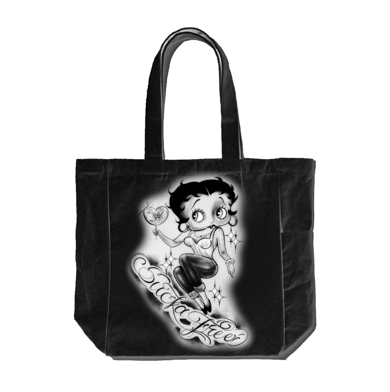 'Sucka Free' Pen & Ink Large Tote Bag (Black)