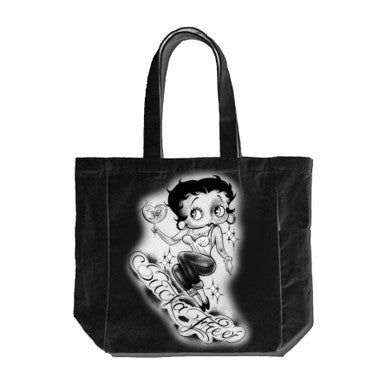 'Sucka Free' Pen & Ink Large Tote Bag (Black)