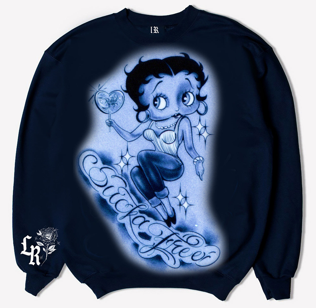 SUCKA FREE' Pen & Ink Crewneck (Navy)