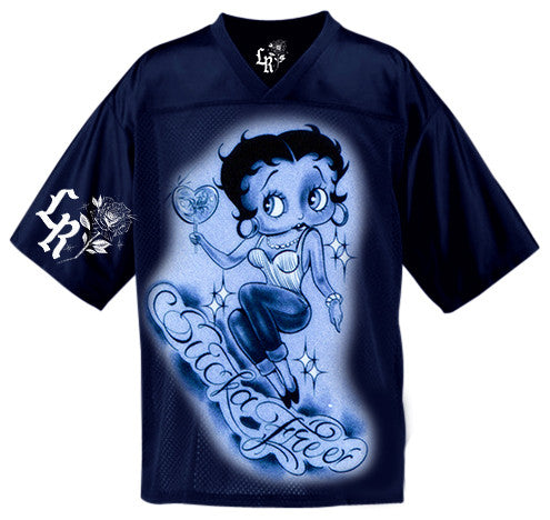 LR 'SUCKA FREE' & Sew Football Jersey (NAVY)