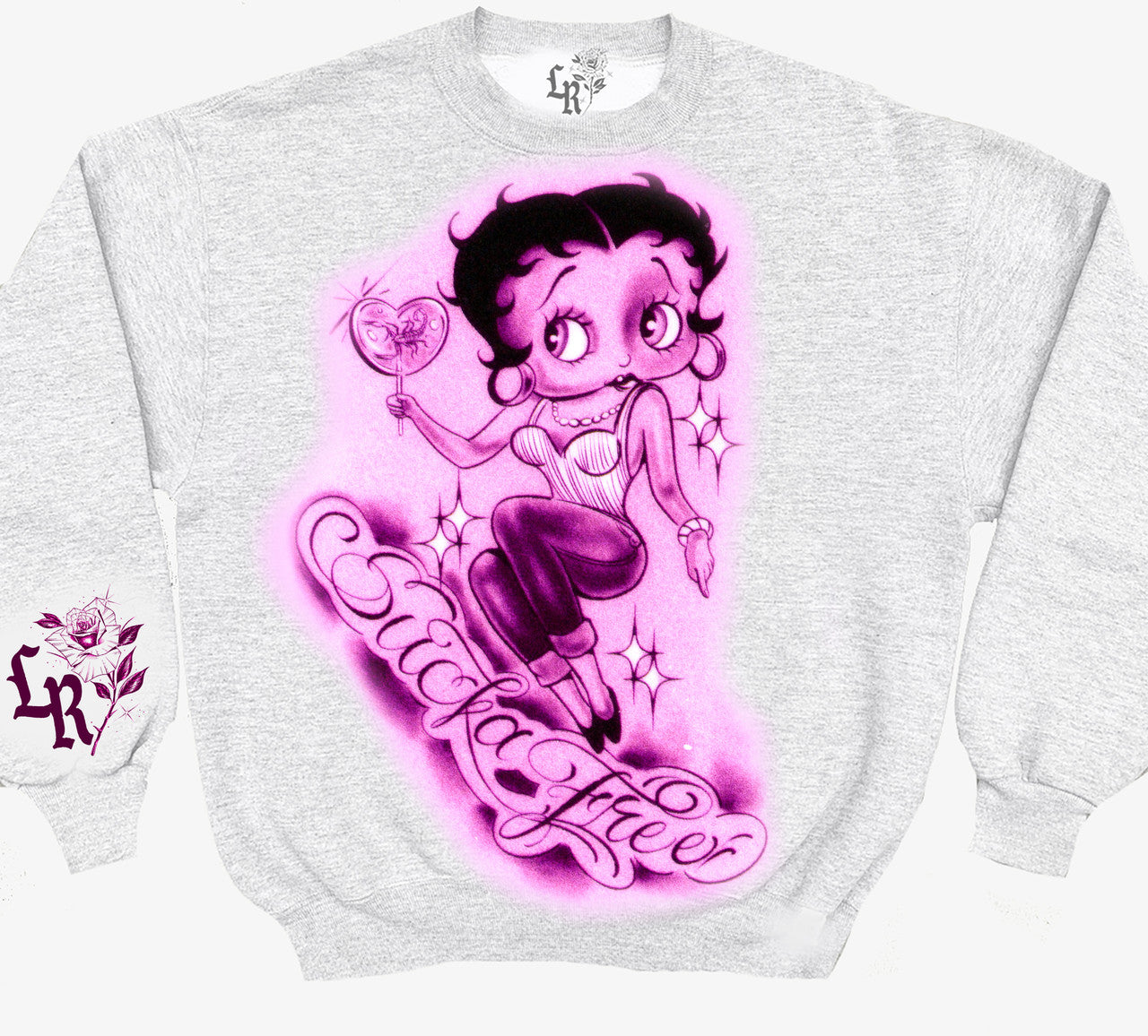 Limited Edition 'SUCKA FREE' Pen & Ink Crewneck (PINK/GREY)
