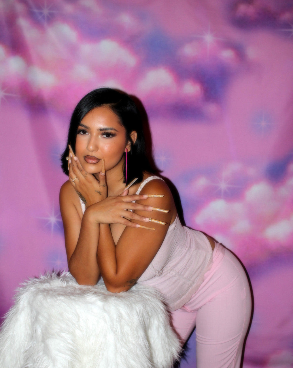 Glamour Shotz 'Sunshine On A Cloudy Day' Airbrushed Backdrop PINKS (Extra Large)